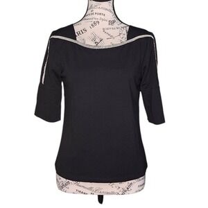 Kivo Black Knit Top | Size M | Minimalist Everyday Style